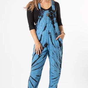 NWOT Mexicali Blues Blue & Black Tie Dye Overalls
